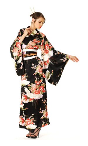 Svart Kimono Klänning