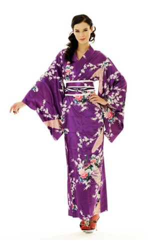 Purpur Kimono Klänning