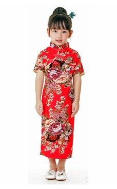 Röd Kinesisk Barnklänning