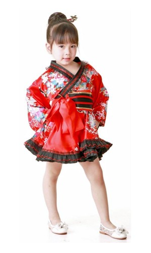 Blomstermotiv Kimono Barnklänning