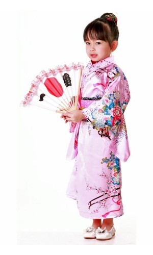 Japanska Kimono Barnklänning